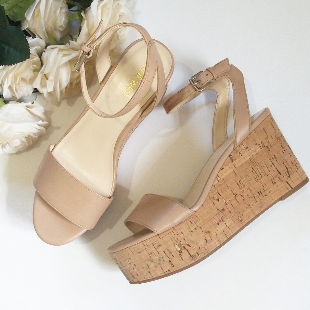 Nine West • Nude Platform Wedges